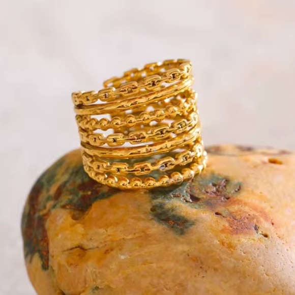 Sprial ring 
Adjustable ring 
Gold Plated Stainless Steel Ring - Picture 1 of 16